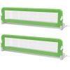 Barra de segurança para cama de criança 2 pcs 150x42 cm verde - 219646