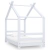 Estrutura de cama para crianças 70x140 cm pinho maciço branco - 214418