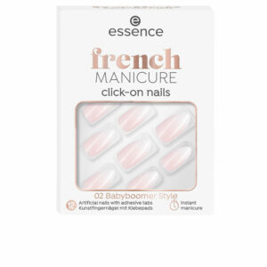 Unhas artificiais click-on de manicure francesa #02-estilo babyboomer 12 u