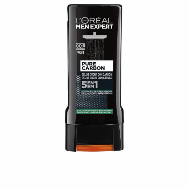 Gel de duche MEN EXPERT puro carbono 5 em 1 400 ml
