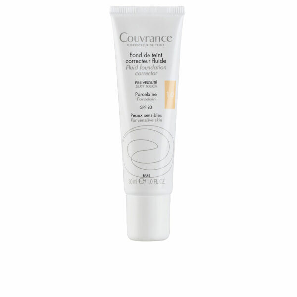 COUVRANCE base de maquiagem fluida para peles sensíveis #areia 30 ml