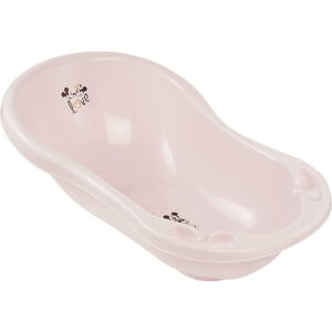 BAÑERA ERGONÓMICA CON TAPÓN MINNIE, DE 0 12 MESES, 84 CM, MARIA, COLOR ROSA PASTEL