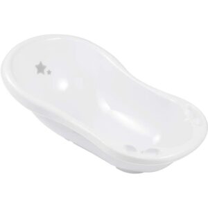 BAÑERA ERGONÓMICA CON TAPÓN STARS, DE 0 A 12 MESES, 84 CM, BLANCO